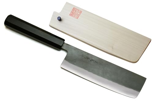 Yoshihiro Kurouchi Black-Forged Blue Steel Stainless Clad Japanese Nakiri Chef