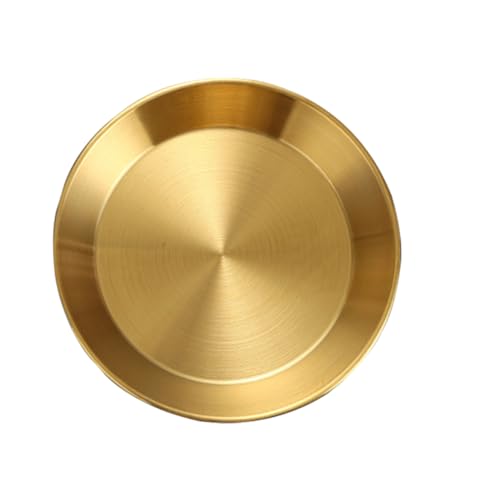 HAKIDZEL Stainless Steel Round Serving Plate Seafood Dish for Bbq Picnic Parties and Camping Versatile Food Dish for Snacks Fruits and Vegetables