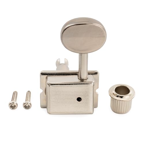 Image of Musiclily Pro R15J-26 Lefty Vintage 6 inline 15:1 Semi Closed Tuners Nickel
