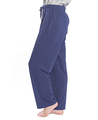 Hanes Women's 2-Pack Solid And Pattern Sleep Pajama Pant Set, Navy And Floral, Large #TOP2