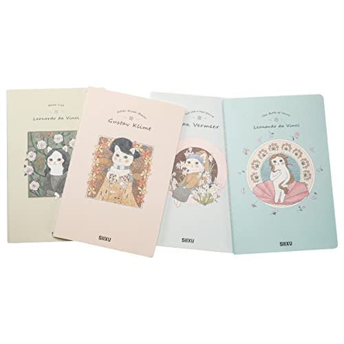siixu Softcover Journal/Diary 4 Pack, Composition Notebooks Set, College Ruled Paper, Memo Field Note Book for School/Office, 5.5” x 8.3”, 96 Pages, Beautiful Cute Designed, Lay Flat