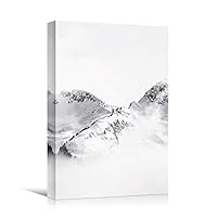 Canvas Wall Art Expressive Landscape Chic Dramatic Duotone Hallway Landscape Mountain Photography - 12x18 inches