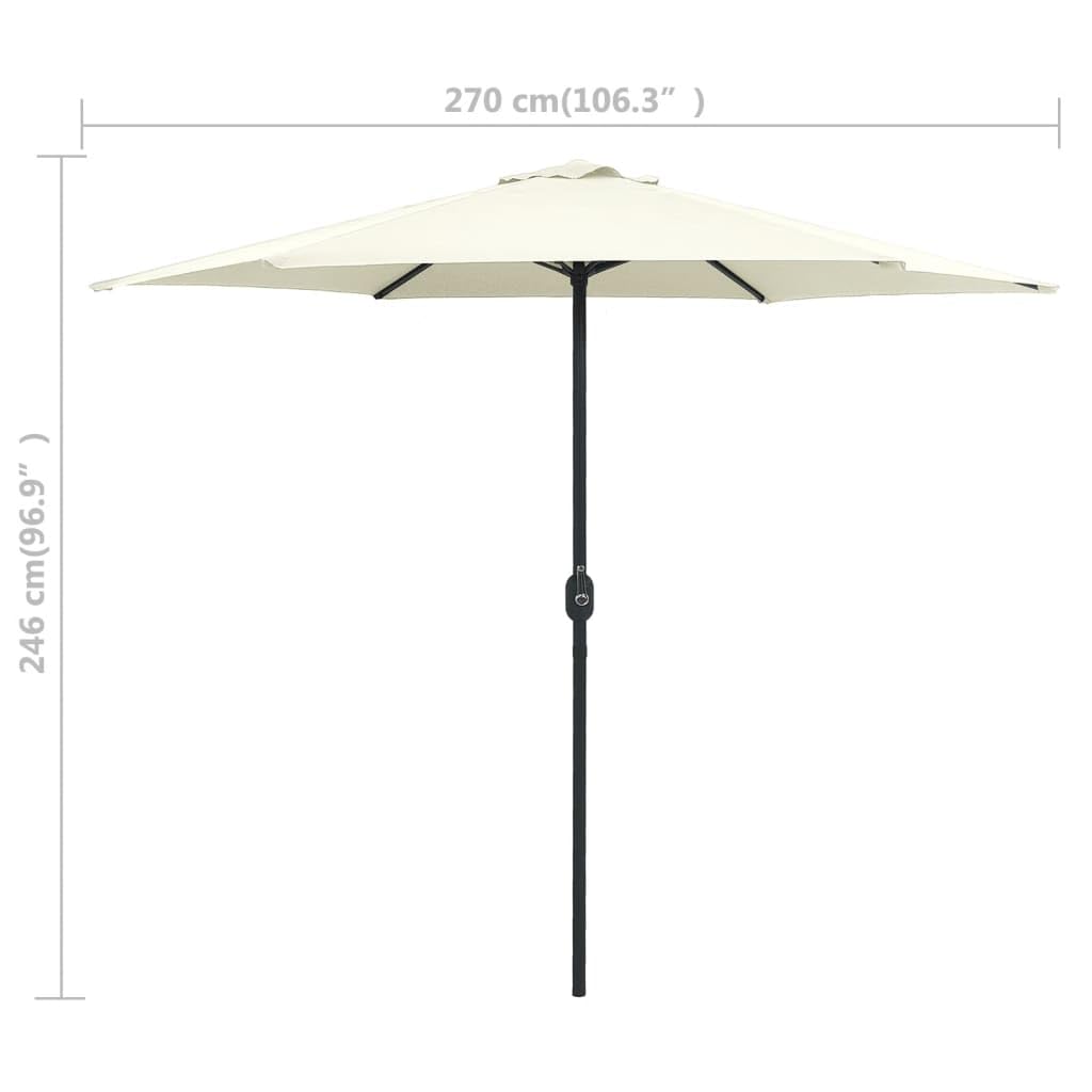 SYDE Parasol ogrodowy z aluminiowym kijem 270x246 cm