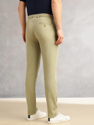 Image of Thomas Scott Men's | Straight Fit | Mid-Rise | Solid | 4 Pockets | Woven | Chinos Trouser