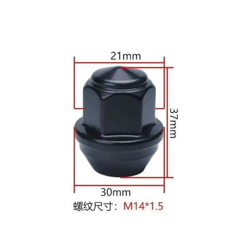 Tuercas de rueda M14*1.5 negras de 21 mm para Lincoln MKX, MKZ y Nautilus 3