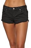 O'NEILL Women's Cody & Bowie Denim Shorts - Low-Rise Distressed Jean Shorts for Women with Raw Hemline Detail and Pockets,Washed Black 1,28