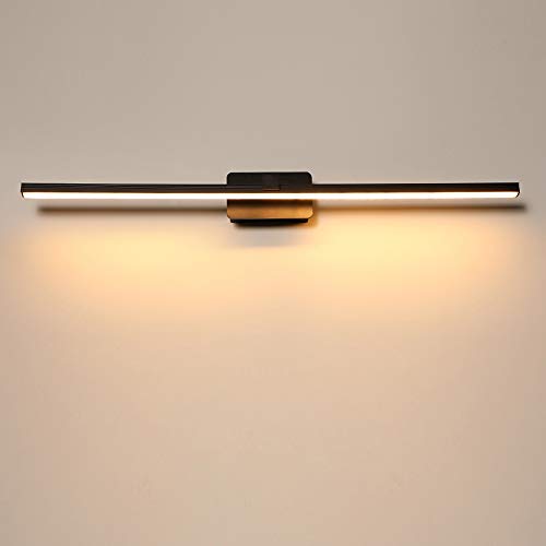 Einfach LED Spiegelleuchte Schwarz Wandleuchte Bad Badezimmer Spiegel Beleuchtung Schminktisch Vitrine Schminktisch Badezimmerschrank Lampe Innenbeleuchtung IP44 Warmes Licht 3000K,80cm Cover