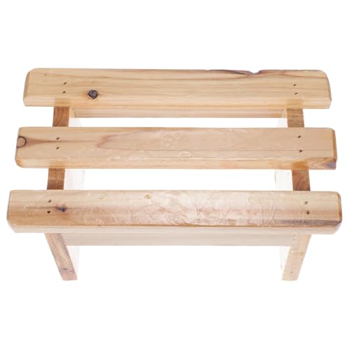MOTHNUR Taburete para Pies de Madera Maciza 11 CM Antideslizante Color Madera Natural Pintura Reposapiés Portátil para Sauna y Bañera Adecuado para Relajación y SPA Casa
