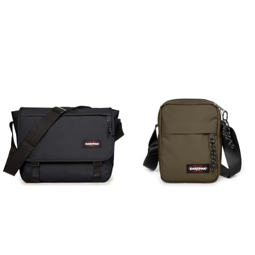 EASTPAK Delegate + Sac Bandoulière, 27 L - Black (Noir) & THE ONE Sac Bandoulière, 27 L - Army Olive (Vert)