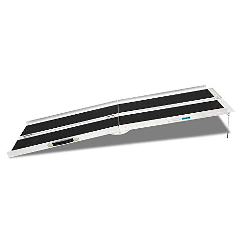 OMECAL 6FT Wheelchair Ramp w/Carrying Handle, Non-Skid Foldable Mobility Ramp, for Home Steps