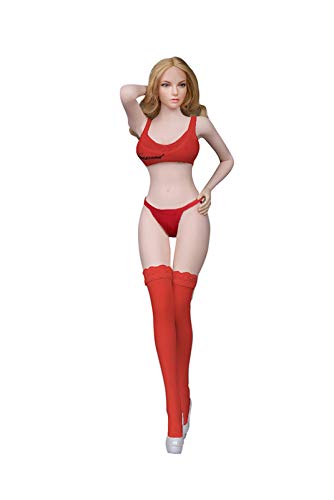 Phicen 1/6 Female Seamless Stockings Underwear Shoe Suit (Red)