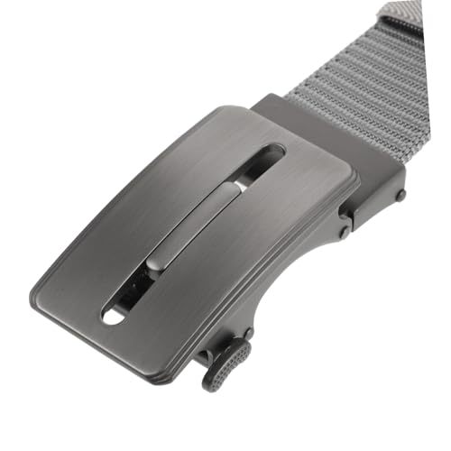 Men's Adjustable Nylon Ratchet Belt Casual Web Belt for Jeans Automatic Buckle Grey2