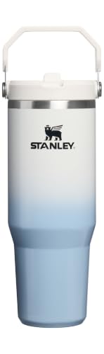 Image of STANLEY IceFlow 2.0 Flip Straw Tumbler with Handle 30 oz | Twist On Lid and Flip Up Straw | Leak Resistant Water Bottle | Insulated Stainless Steel | BPA-Free | Blue Dream Gradient