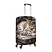 QSMBNET Travel Luggage Cover Cat Sleeping Spandex Suitcase Protector Washable Baggage Covers Fashion Elastic Scratch-Resistant Luggage Cover Protector Fits 18-32 Inch Luggage