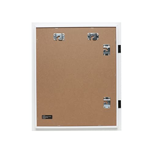 Frameworks 10” X 12.5” White Wooden Kid Art Frame With Gallery Style Edges, Tempered Glass, And Elastic Straps 2-Pack #TOP1