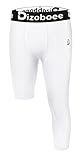 Dizoboee Youth Boys Compression Pants One Leg 3/4 Athletic Leggings for Sports Kids Basketball Tights Football Baseball Pants, White (Right Short) S