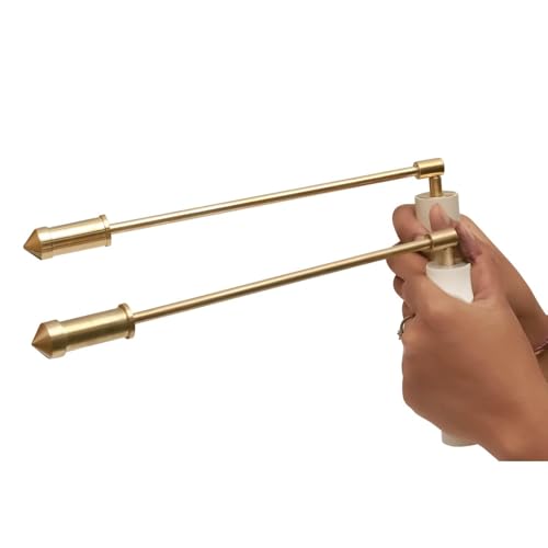 Image of Brass Dowsing Rods Pair with Plastic Handle | Aura Energy Checker | Feng Shui | Reiki | Dowser | Diving Rod | Dowsing L Rods Pair | Only 2 Rods |
