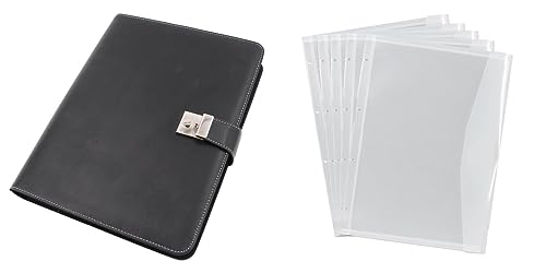 Image of Alassio 31513 Document Folder A4 with 4-Ring Mechanism Nappa Leather Black