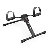 Under Desk Bike Pedal Exerciser, Portable Under Desk Cycle with Adjustable Resistance, Mini Exercise Bike for Arm and Leg Workout, Folding Peddler Machine Bicycle with LCD Monitor & Calorie Tracker