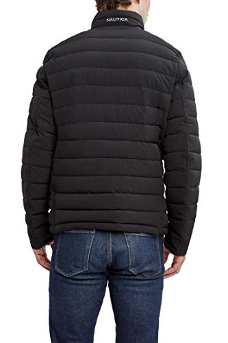Image of Nautica Men's Reversible Quilted Puffer Jacket -Midweight Mechanical Stretch Winter Coat