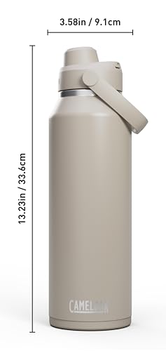 Image of CamelBak Thrive Chug Insulated Stainless Steel Water Bottle, Cold Retention with High Flow Lid for Everyday Hydration and Active Use, 40oz, Stone