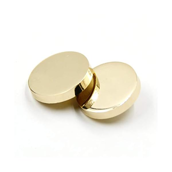 10PCS Metal Flat Button Women Suit Woolen Coat Button Male Jacket Button Shirt Suit Trousers Button Round Shaped Sewing Button (Gold, 25mm)