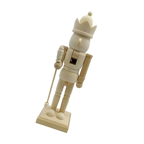 livre Whltzf Noisette Noël King Soldat Artisanat Non Peint en Bois Figure Marionnette Inachevée Noix Casse-Noix Décorations Table Ornement Figurine Table