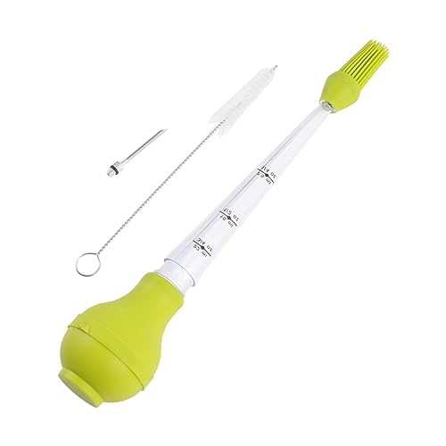 KICHOUSE Versatile Turkey Seasoning Pump Kitchen Baster with Oil Dropper Silicone Seasoning Tube for Cooking Bbq Restaurant