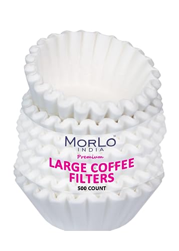 MorLo Premium Large Coffee Filters, 8-12 Cups, 500 Count, 3 1/4