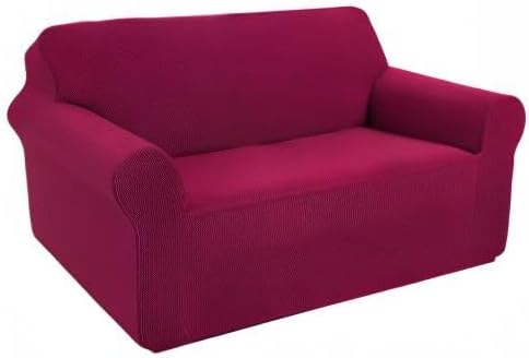 Miniatura 8 de U-NICE HOME Funda elástica para sofá biplaza, funda protectora de muebles para sofá de 2 plazas, apta para mascotas (sofá biplaza, borgoña)