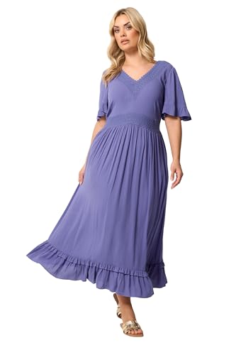 Image of Yours Curve Crochet Maxi Dress - Women's - Plus Size Curve Purple