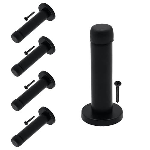 EAI Lot de 5 butées de porte décoratives pour mur, porte et plinthe avec fixations dissimulées | Réduit le bruit et empêche les dommages aux murs et poignées de porte