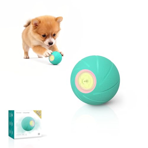 HoochiiｘCheerble 犬ボール【2025年強化型】犬おもちゃ 自動 インタラクティブおもちゃ 3モード選択可能 天然ゴム製 安全材料 DC2.5充電式 ストレス解消 お留守番に 運動不足対策 小型犬に適用（Wicked ball SE グリーン）