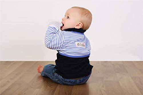 Scratchsleeves | Little Boys' Stay-On Scratch Mitts | Stripes | Cappuccino And Cream | 2-3Y #TOP3