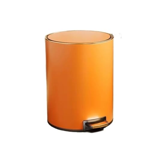 Caneca de basura de acero inoxidable grande con pedal naranja