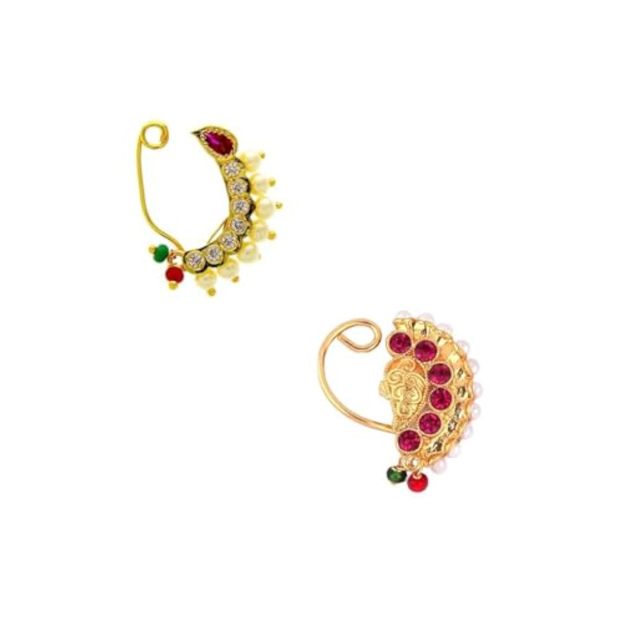 Amazing Golden Finishing Pearl Beads Maharashtrian Nath