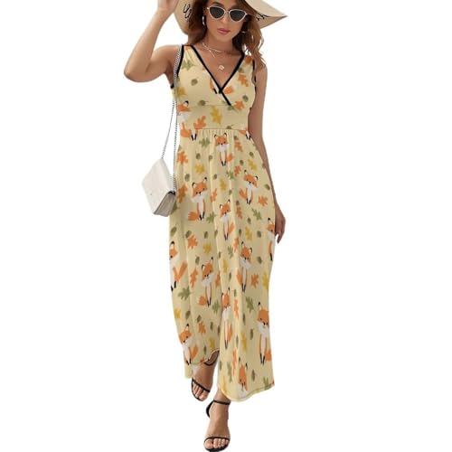 Robe fraise sans manches et col en V coupe decontractee pour femme