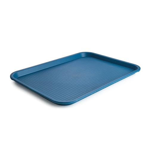 Lacor - 66994 - Bandeja Servicio Fast Food, Bandeja para Servir Comida, Polipropileno, Libre de BPA, Apilable, Resistente, Superficie Antideslizante, Apta para Lavavajillas, Color Azul, 41.5x30.5 cm