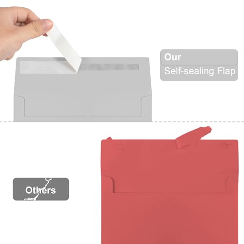 Image of 50 Packs 5x7 Dark Gray Envelope 5x7, Dark Gray Invitation Envelopes Self Seal for Weddings, Invitations, Photos, Greeting Cards, Mailing