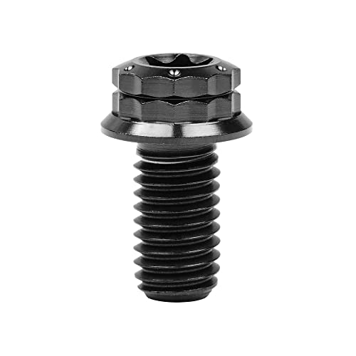 Image of Titanium Flange 12 Point Head M8 x15 20 25 30 35 40 45 50 55 60 65mm Screw Bolt Pack of 4 (M8x15mm, Black)