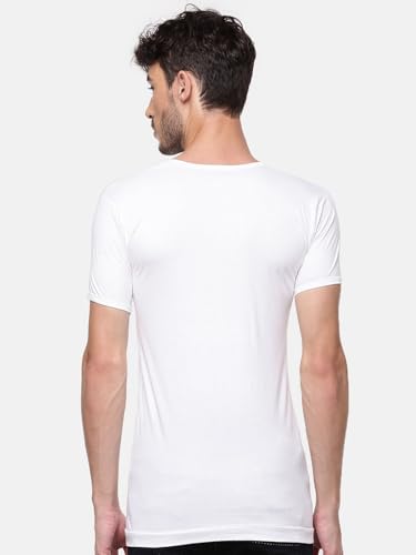 Image of RAMRAJ COTTON Men's White Round Neck Half Sleeves Cotton Undershirt /Banian /Vest|Mositure Soft Absorbant Innerwear