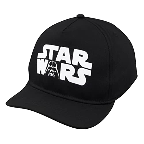 Star Wars Classic Embroidered Logo Flatbrim Baseball Cap Hat Boys Youth Black & Red