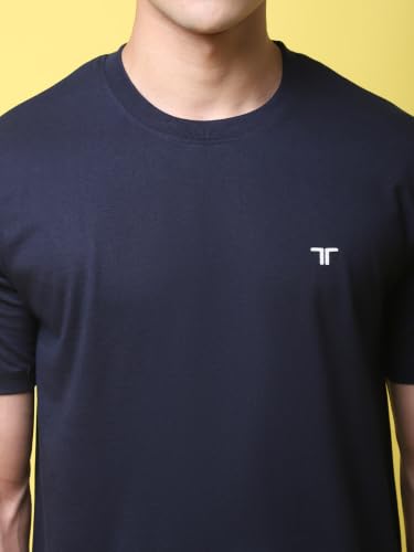 Image of Pinkmint Men's Cotton Blend T-Shirt ll Soild Round Neck T-Shirt ll Stylish Half Sleeve T-Shirt's (Pack of 1)