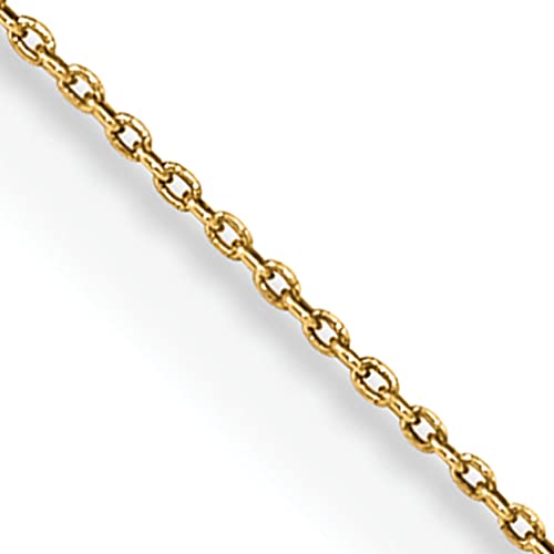 IceCarats 14K Solid Yellow Gold 0.75mm Cable Chain Necklace2