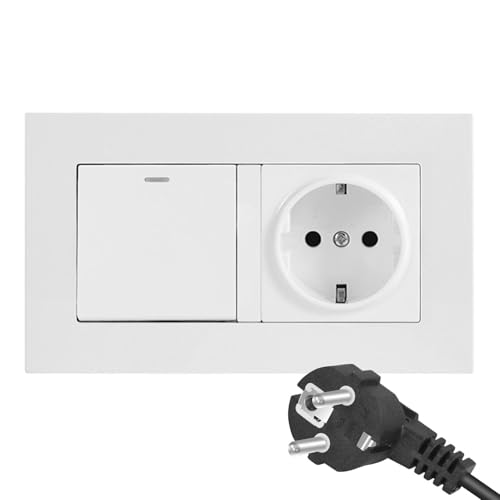 Interruptores de luz con toma de pared empotrada para dormitorios y cocinas de apartamentos