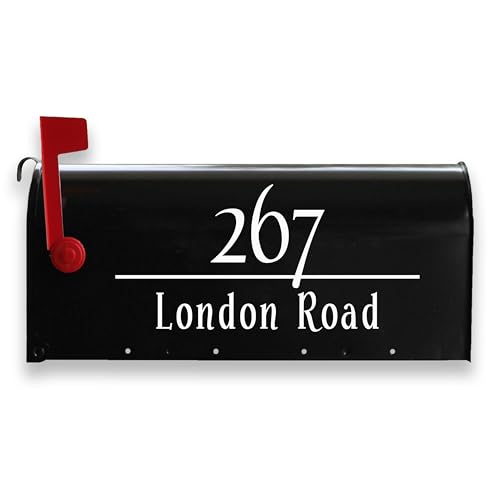 Personalized Mailbox Numbers - Street Address Vinyl Decal - Custom Decorative Numbering Street Name House Number Gift 3DY - Back40Life (E-004c)