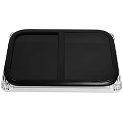 Ventana de Repuesto para Caravana, Buen Sellado, Resistente a los Rayos UV, Vidrio Templado Negro, Ventanas Corredizas Redondeadas para Autocaravanas para(Grosor de pared aplicable de 25?33 mm)