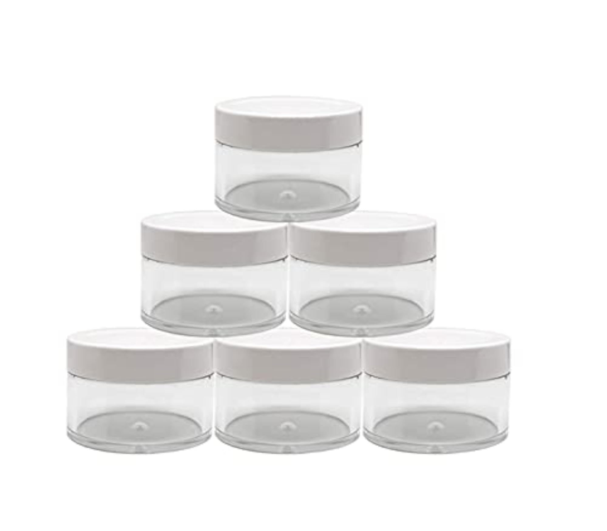 Acrylic 3pcs 25Grams Milky White Cap Transparent Cosmetics Jar, Pack of 3
