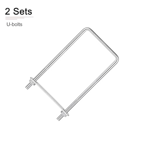 Image of DTGN M8x80x200mm(ThreadxWxL) Square U Bolt - 2Pack - Good for Trailer Pipe Replacement Parts - 304 Stainless Steel U Shape Bolts