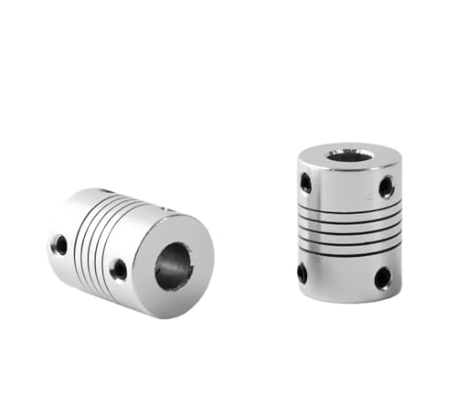 Rigid coupling,Stainless steel rigid coupling 1pcs D19L25 3mm 4mm 5mm 6mm 6.35mm 8mm 10mm Aluminum Flexible Coupling for Stepper Motor Coupler Shaft Couplings 3D Printer(5X10)